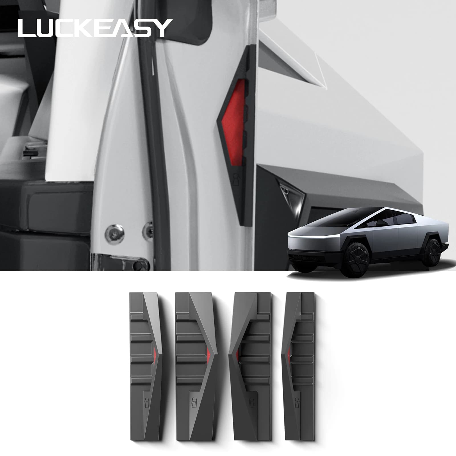 Per Tesla Cybertruck 2024 2025 4 pezzi maniglie per porte auto anti impronte digitali porta in silicone maniglia chiusa accessori di copertura protettiva