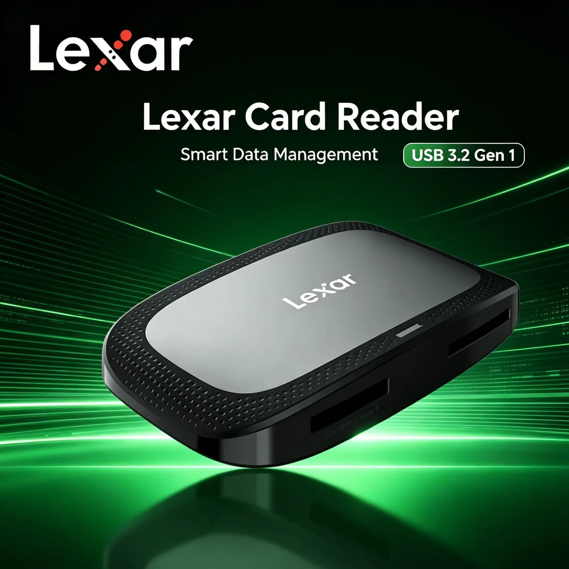 Lexar Dual Slot Card Reader RW530 CFexpress Type A SD UHS-II USB 3.2 900MB/s Memory Card Reader for Hybrid Photo Video