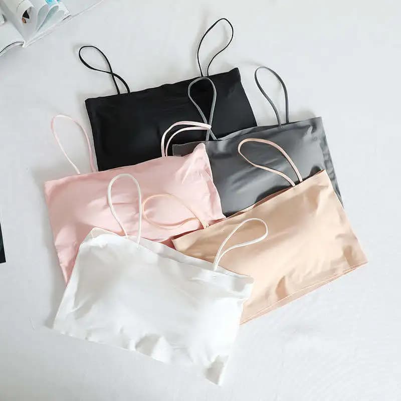 Reggiseno sexy da donna senza cuciture senza anello in acciaio intimo con spalline sottili Sling Bandeau Crop Top per ragazze Bralette estiva
