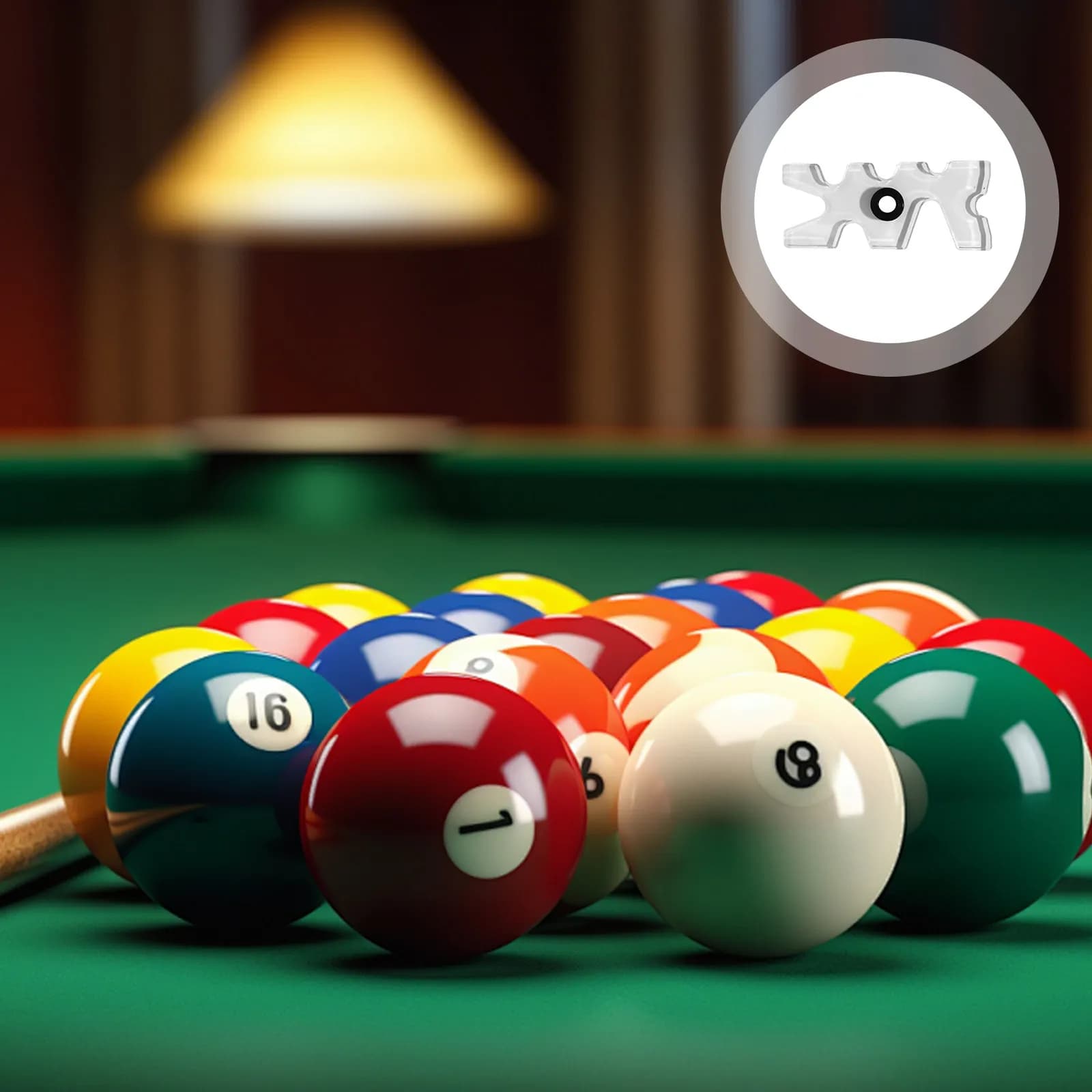 Supporto per Stecche da Biliardo in Acrilico a Forma di Corno, Poggia Stecche Scorrevole per Snooker e Biliardo, 7 Posizioni, Leggero e Portatile