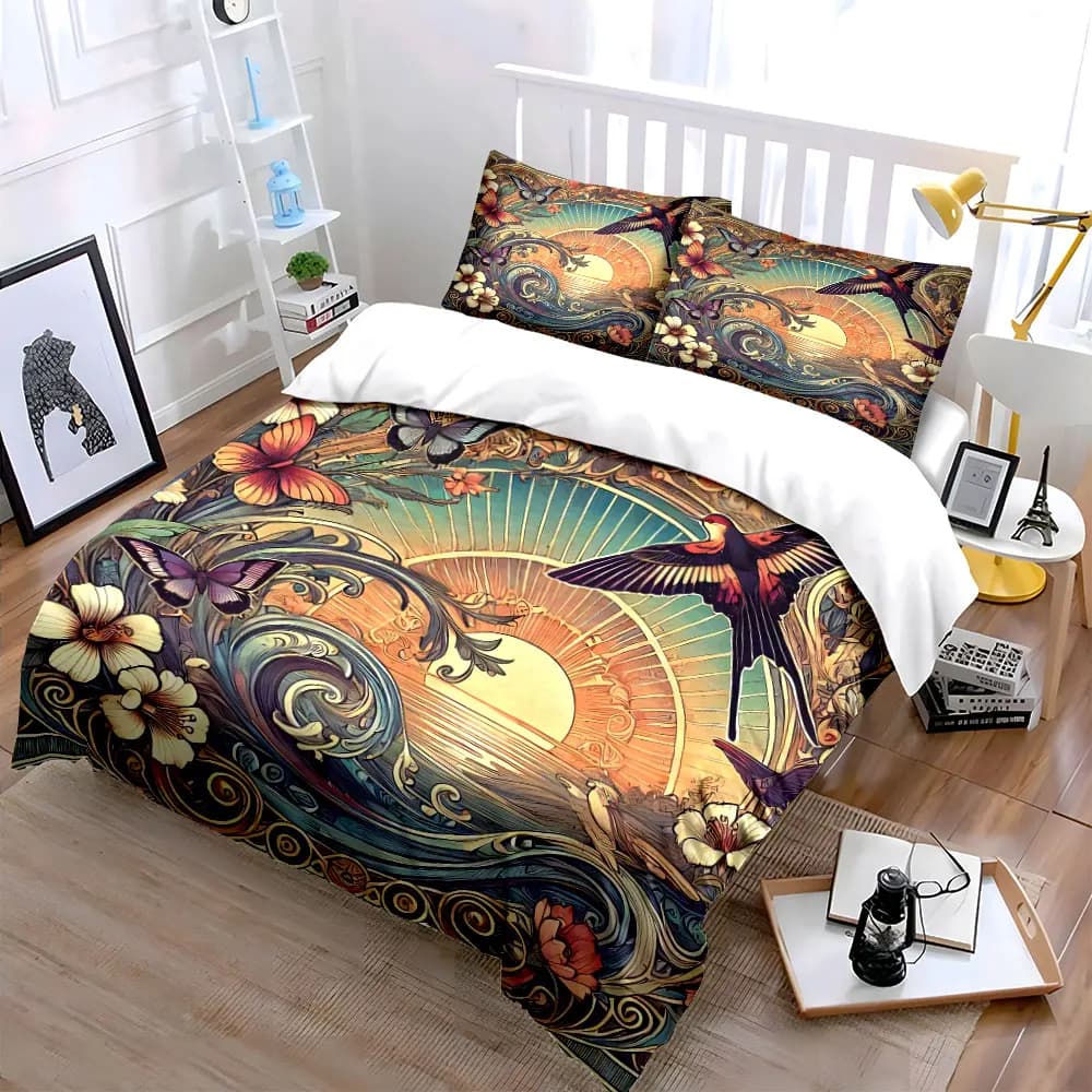 Set di biancheria da letto Nature Art per decorazione, morbido e delicato sulla pelle, include 1 copripiumino e 2 federe, idea regalo