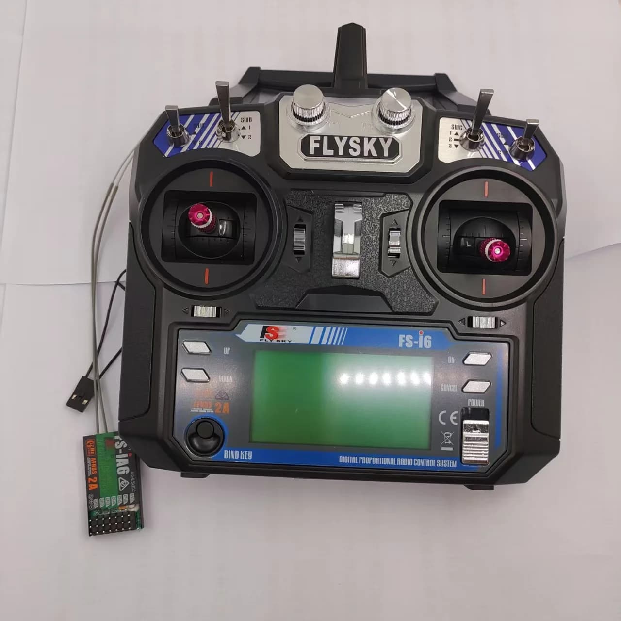 Radiocomando FLYSKY FS-i6 I6 2.4G 6CH AFHDS 2A con Ricevitore IA6B X6B A8S per Aeromodelli RC, Elicotteri, Droni FPV da Corsa e Giocattoli