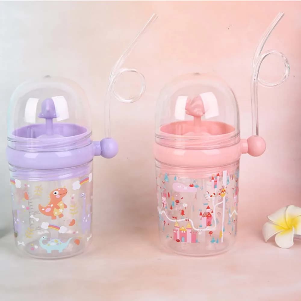 Tazza portatile per bambine con simpatica balena in plastica, borraccia per l'acqua per bambini