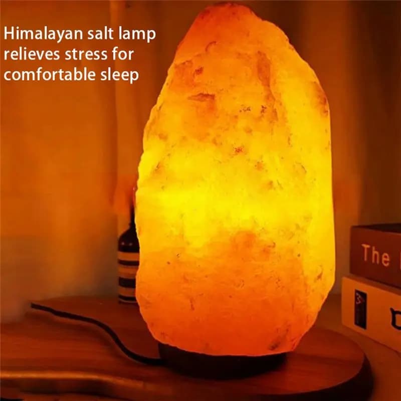 FFYY-Himalayas Lampada di sale cristallino USB LED, luce d'atmosfera, purificatore d'aria, luce notturna, luce decorativa per camera da letto e soggiorno, spina UK