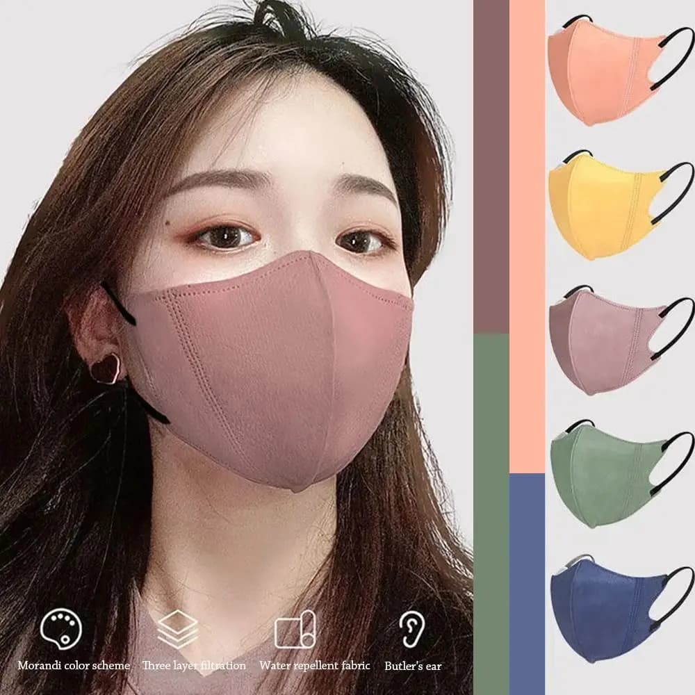 10Pcs Fish Mask Summer Slim Edition Adult Morandi face masks approved 3 layers Masque breathing