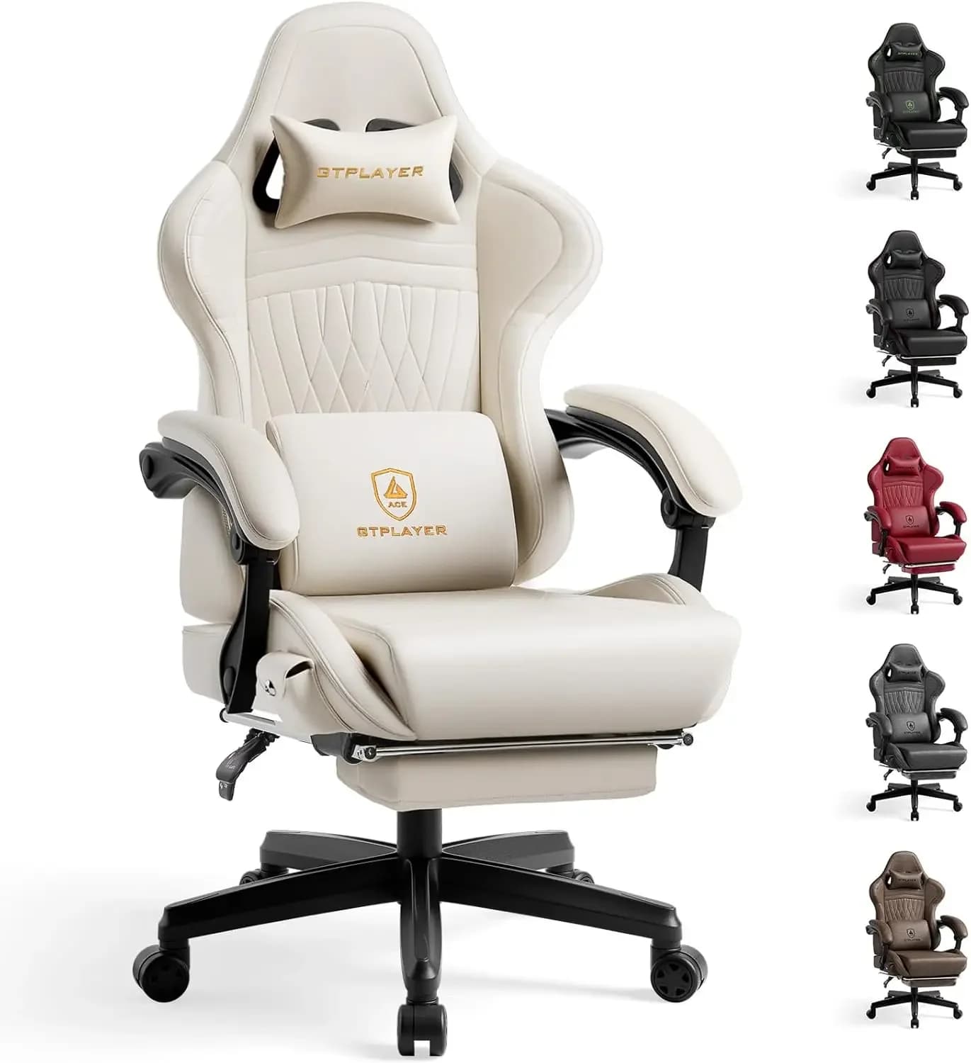 Sedia da gioco con altoparlanti, sedie per videogiochi con poggiapiedi, sedie da gioco per PC per adulti - Imbottite con schienale alto ergonomico reclinabile