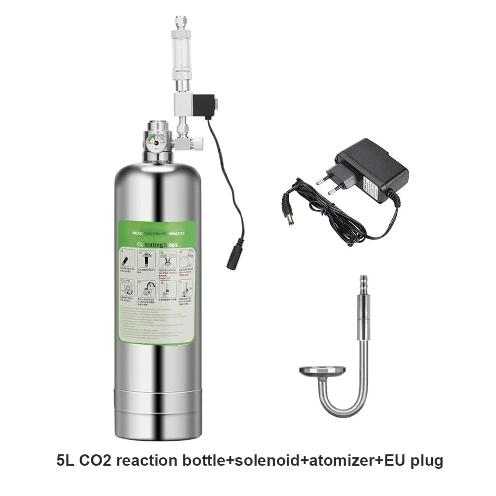 CO2 Generator System Aquarium Carbon Dioxide Generator Kit with Stainless Steel Bottle and Bubble Diffuser