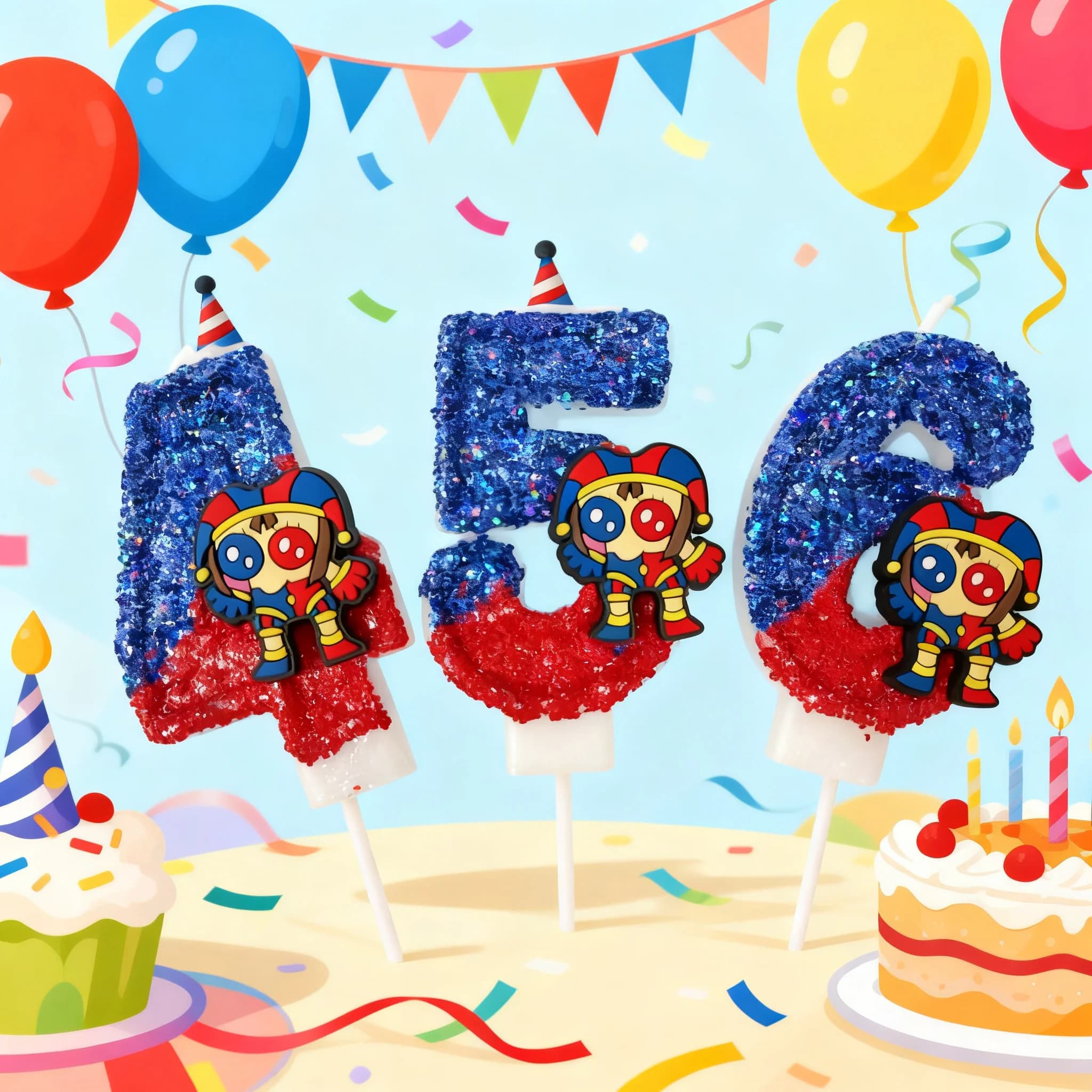 Candeline Numeriche da 0 a 9 per Decorazioni Torte di Compleanno, Tema Circo Cartone Animato, Forniture per Feste per Bambini, Regalo Perfetto