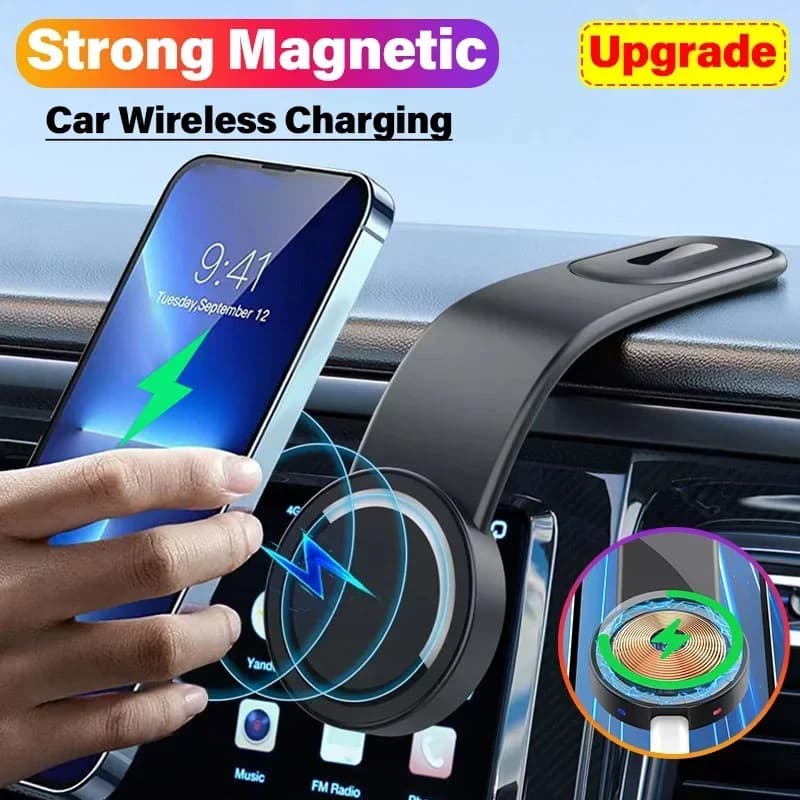 Magnetic Car Wireless Charger Phone Support for Fast Charging Cars Central Control Screen Dashboard for iPhone 15 14 13 Samsung Xiaomi