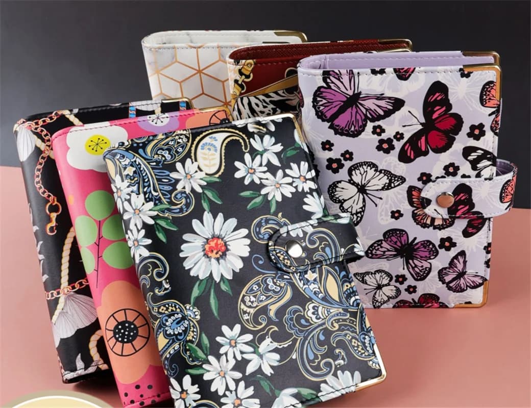 Amaretto colorato A6 in pelle PU raccoglitore fai da te copertina del taccuino diario Agenda Planner copertina di carta cancelleria scolastica