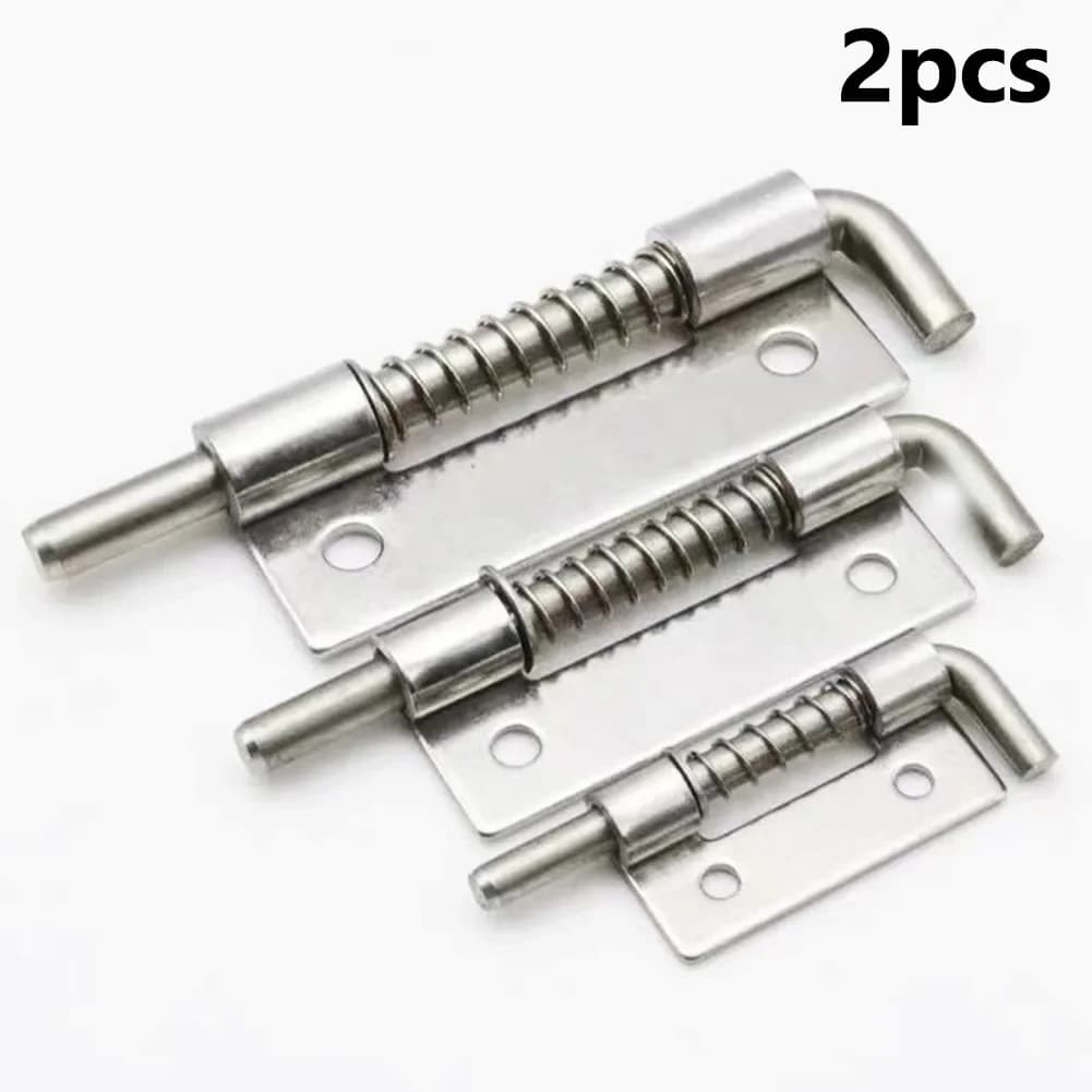 2 pezzi caricato a molla perno di chiusura in acciaio inossidabile 304 argento cerniere per finestre porta di sicurezza chiavistello per hardware domestico
