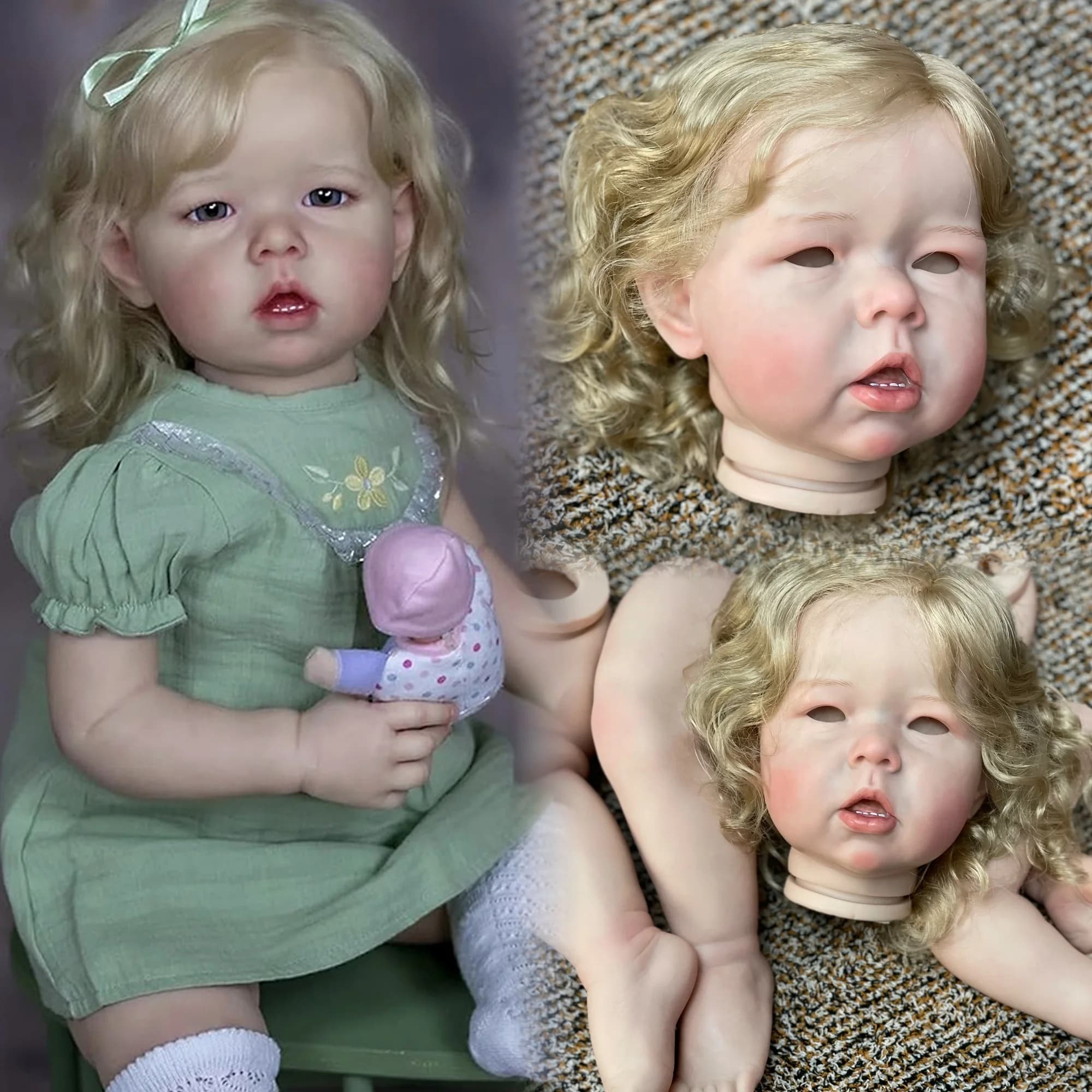 50 CM/70 CM Liam Bebe Reborn Doll Kit Fatti A Mano Verniciato/Non Verniciato Realistico Carino Neonato Parti di Bambole Con Denti Kit Bebé Reborn