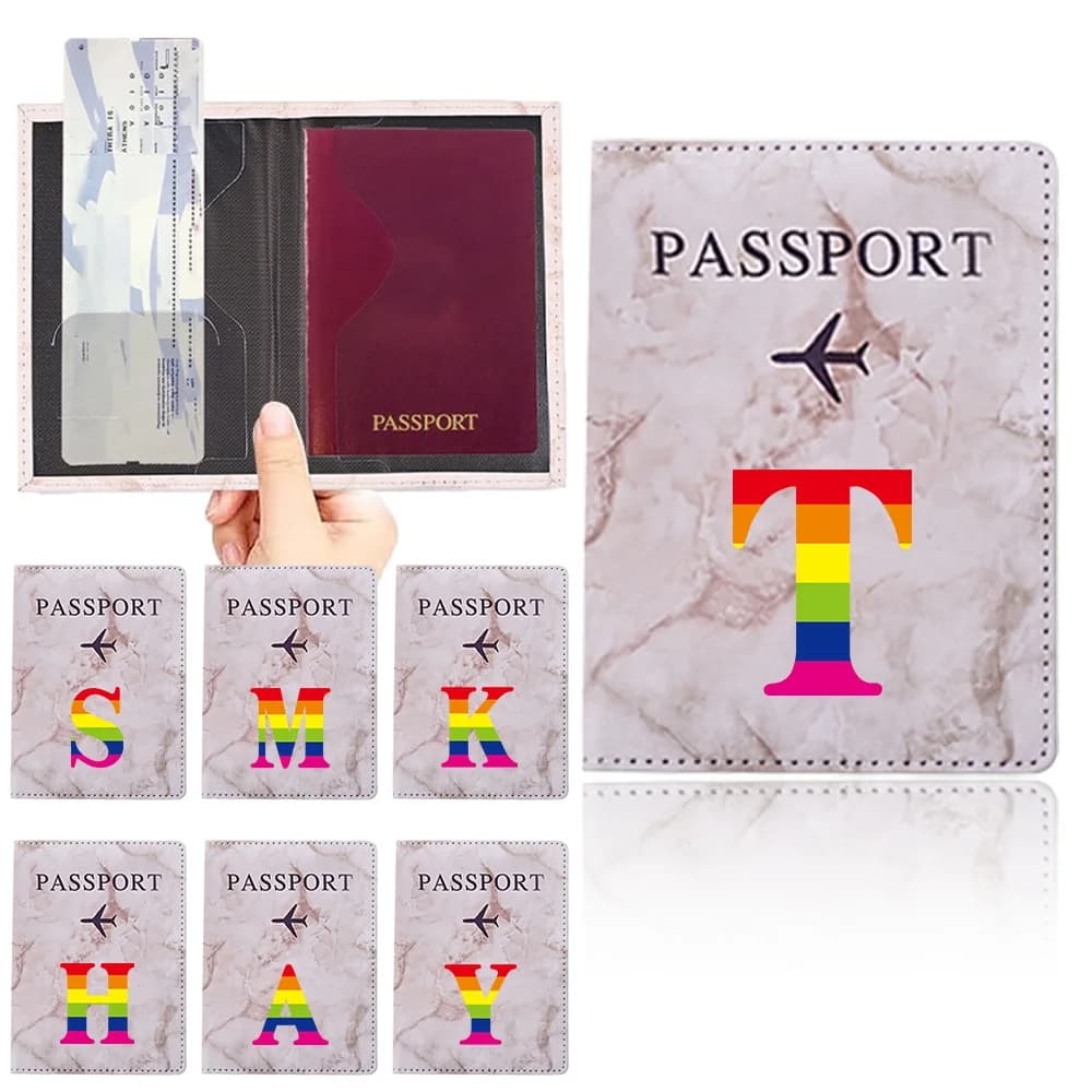 Porta Passaporto e Biglietti Aerei Serie Arcobaleno, Accessorio da Viaggio Unisex, Borsa Portatile per Carte di Credito e Passaporto