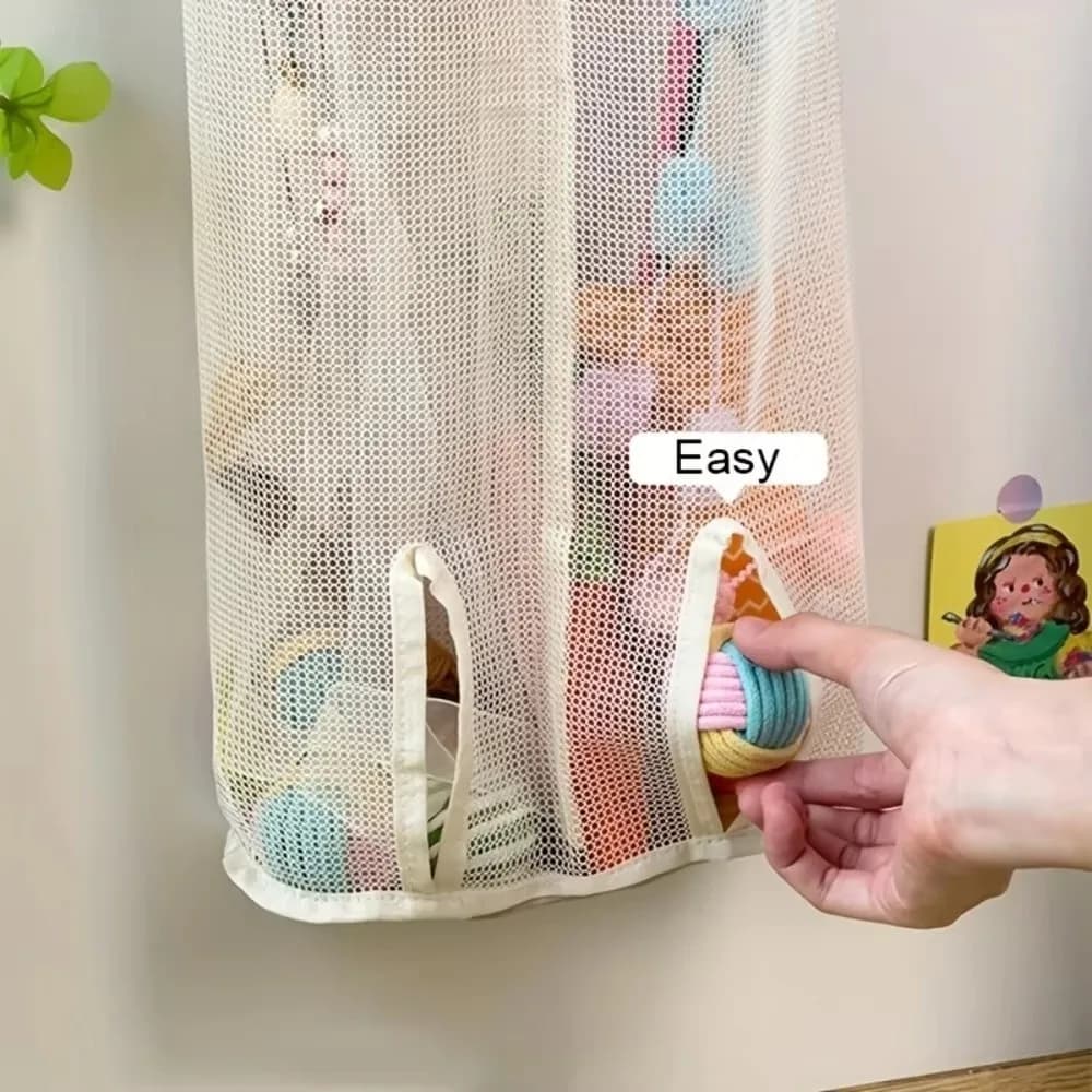 Wall mesh baskets for pet accessories and supplies, cat organizer