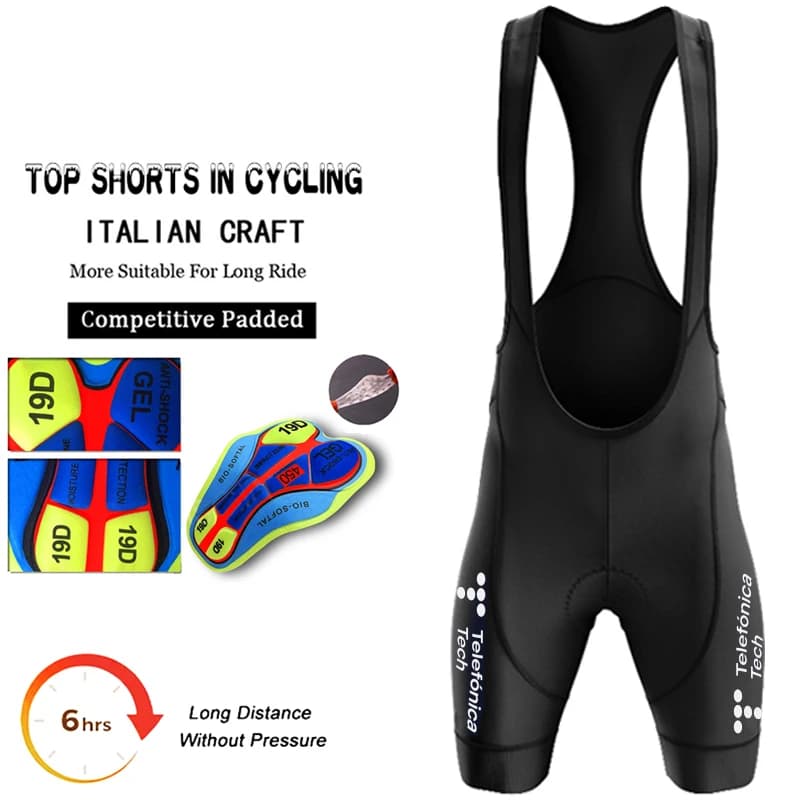 Cycling shorts Telephonic 2026 for Men, Padded in Gel 19D Anti-shock, Breathable, Anti-slip, with Bretelles
