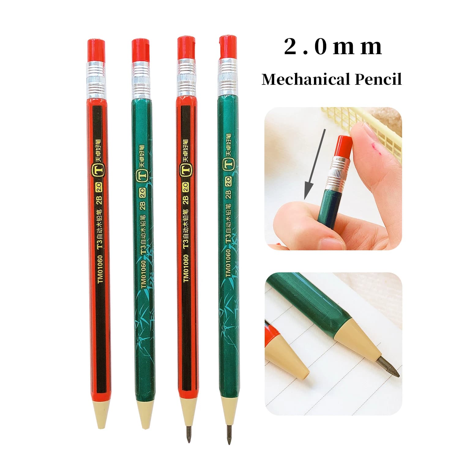 Student School Pens Supplies Office Kawaii Cute Stationery Drawing Writing Art Sketching 2.0 mm Mechanical Pencils Set