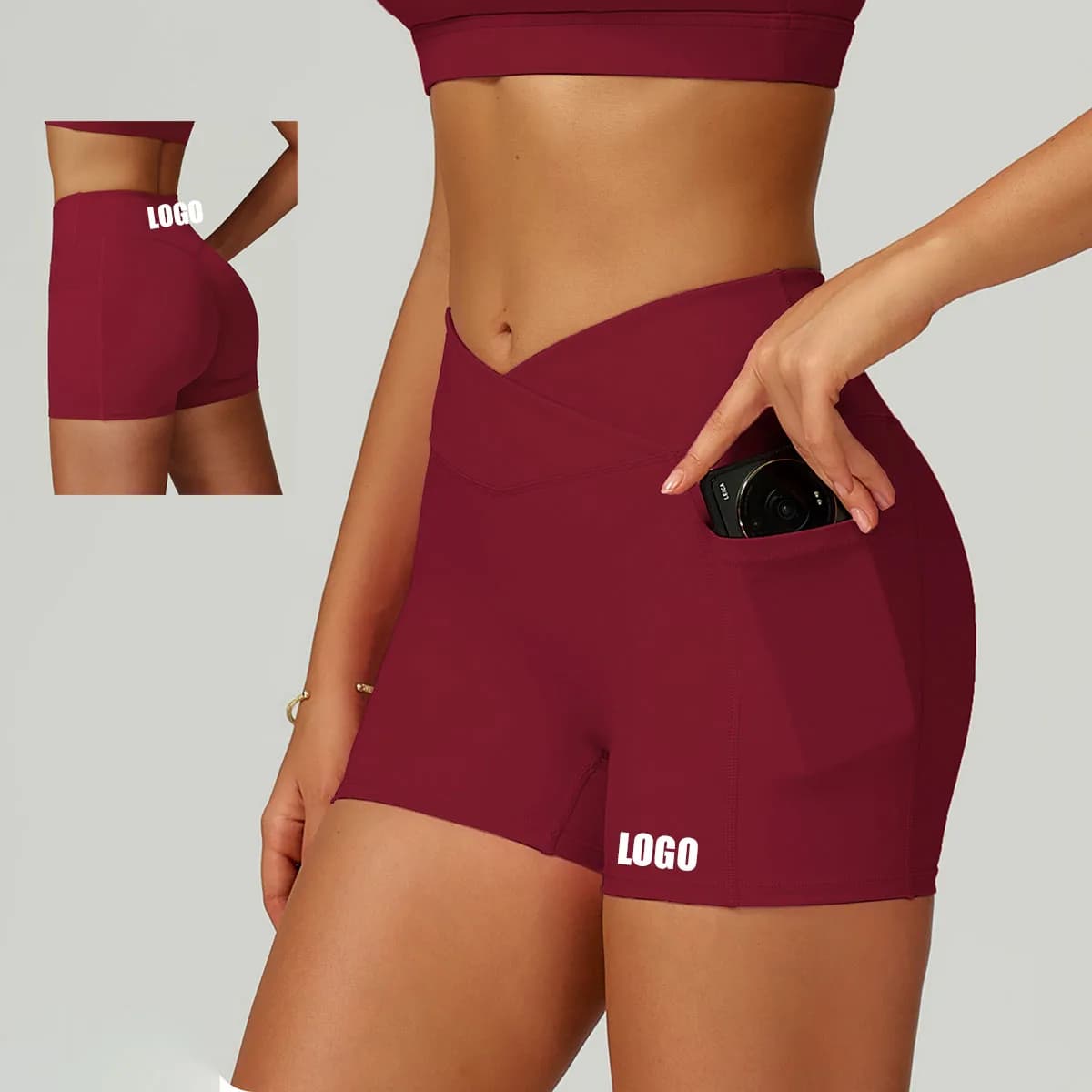 Women's High Life Naked Yoga Shorts with Custom LOGO Sports Shorts Cross Life Skirts