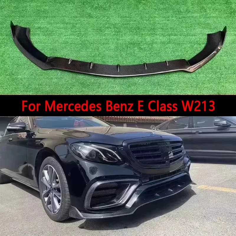 For Mercedes Benz E Class W213 E43 E63 E63S Carbon Fiber Car Front Bumper Lip Front lip Diffuser Front Chin Spoiler Body Kit