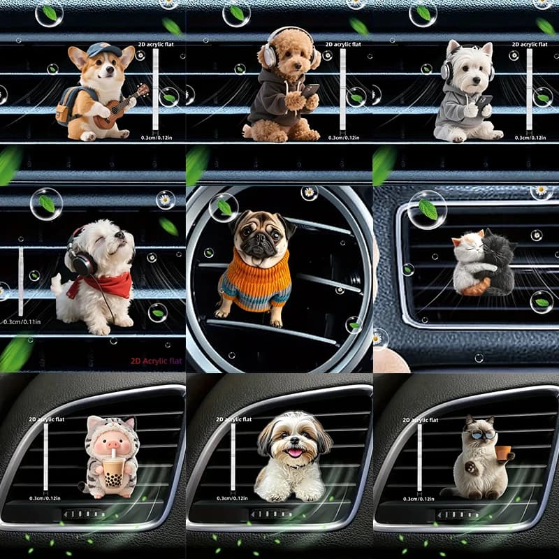 1Pc Acrilico Auto Vent Clip Aromaterapia Deodorante Supporto 2D Clip Decorativa Ornamento Per Auto Veicolo Auto AC prese d'aria