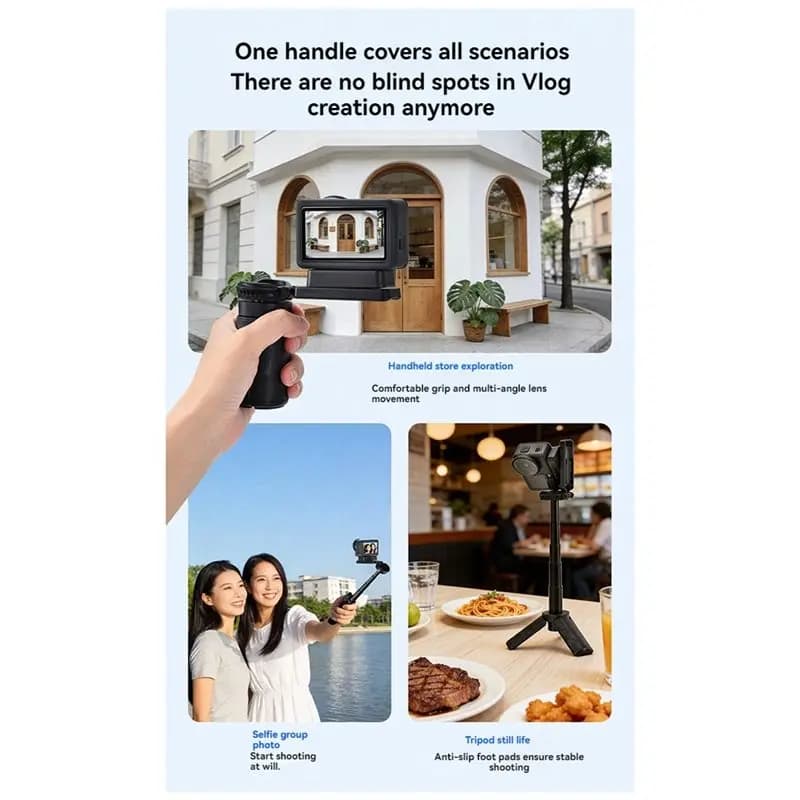 Wireless Control Tripod Handle For Action6 5Pro Selfie Stick 360 Camera Accessories Street Photography Grip Mount-Y41A