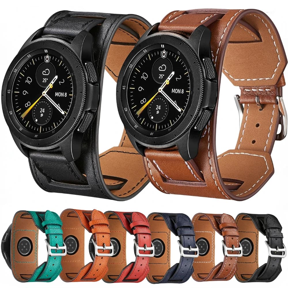 Cinturino in pelle da 20mm 22mm per Samsung Galaxy Watch 7 6 5 4 44mm 40mm cinturino per Huawei Watch GT6/GT6 Pro/GT5 GT4 3Pro 46mm cintura