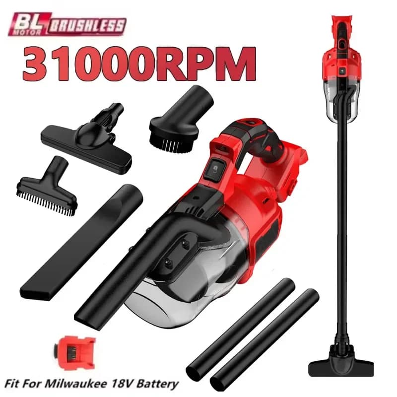 Portable brushless vacuum cleaner, wireless, for floors, carpet, car, pet hair, for Milwaukee battery
