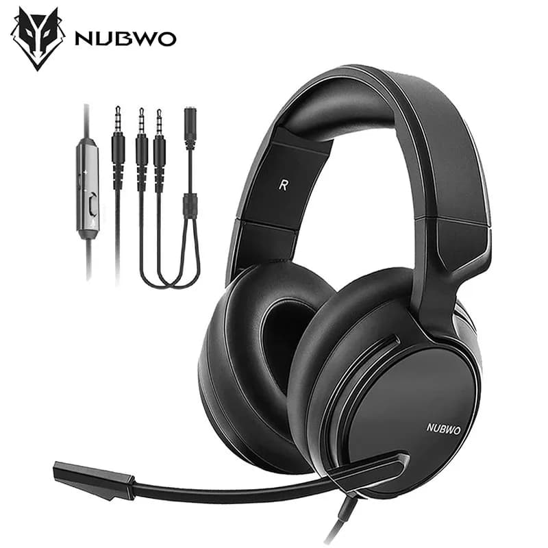 NUBWO N12 and PS4 headphones, 3.5mm Stereo Surround gaming headphones with soft memory microphone for PC,Laptop, PS3