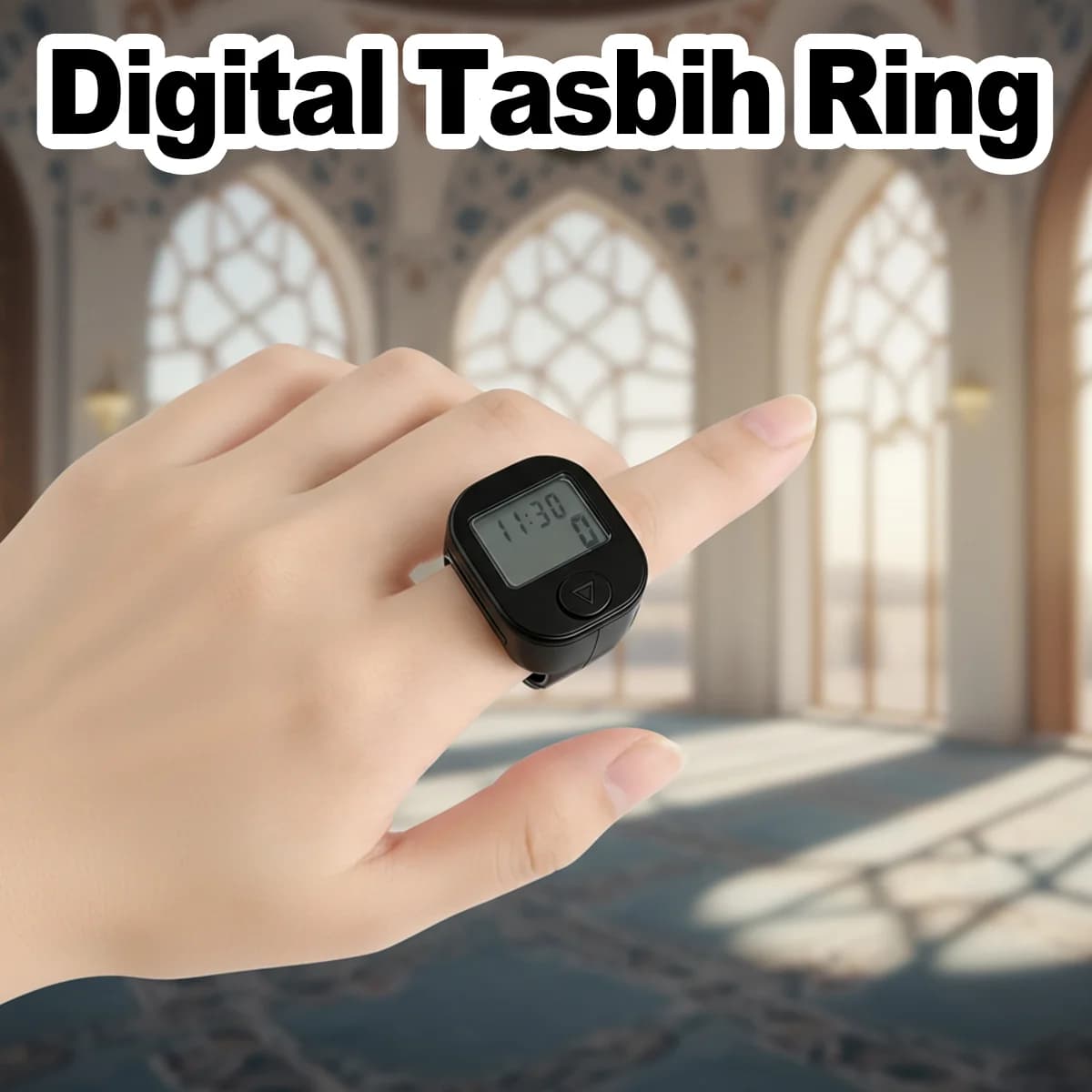 Anello Contatore Digitale Smart Tasbih Zikr per Musulmani, Mini Anello Intelligente con Display LED da Dito