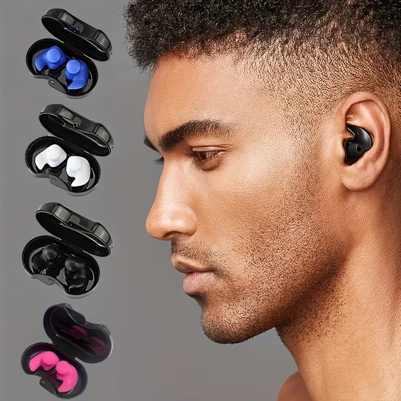 Un paio di tappi per le orecchie riutilizzabili per nuoto, surf e snorkeling, tappi per le orecchie impermeabili in silicone riutilizzabili