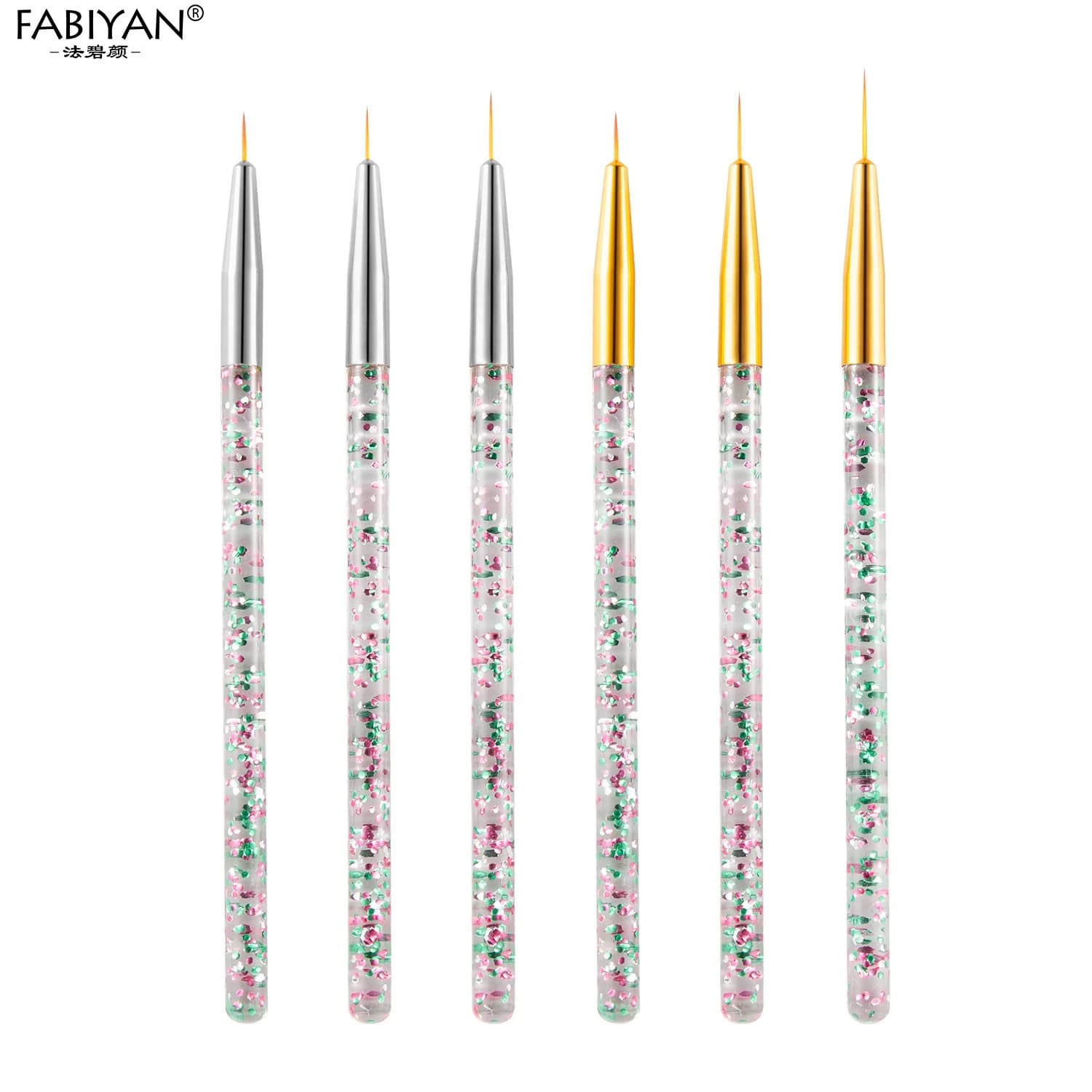 Set di 3 Pennelli per Nail Art, Pennelli per Disegno e Pittura Unghie, Strumento Fai-da-Te per Design Unghie