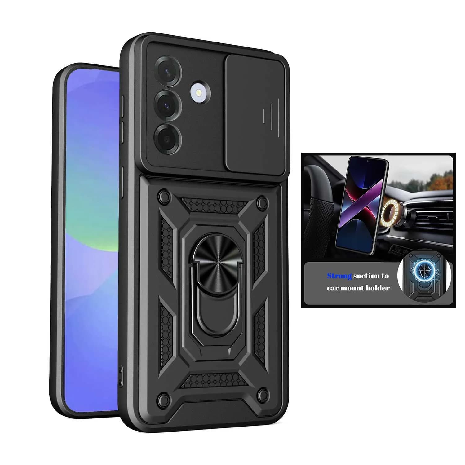 Custodia Protettiva Rinforzata con Anello Magnetico per Samsung Galaxy A57 A56 A37 A36 A26 A17 A16 A07 0A6 con Protezione Fotocamera
