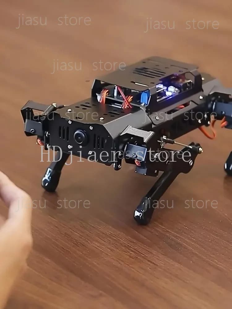 PuppyPi Cane Robotico Quadrupede in Metallo – Kit Robot Bionico a 4 Zampe con Riconoscimento Visivo AI per Raspberry Pi