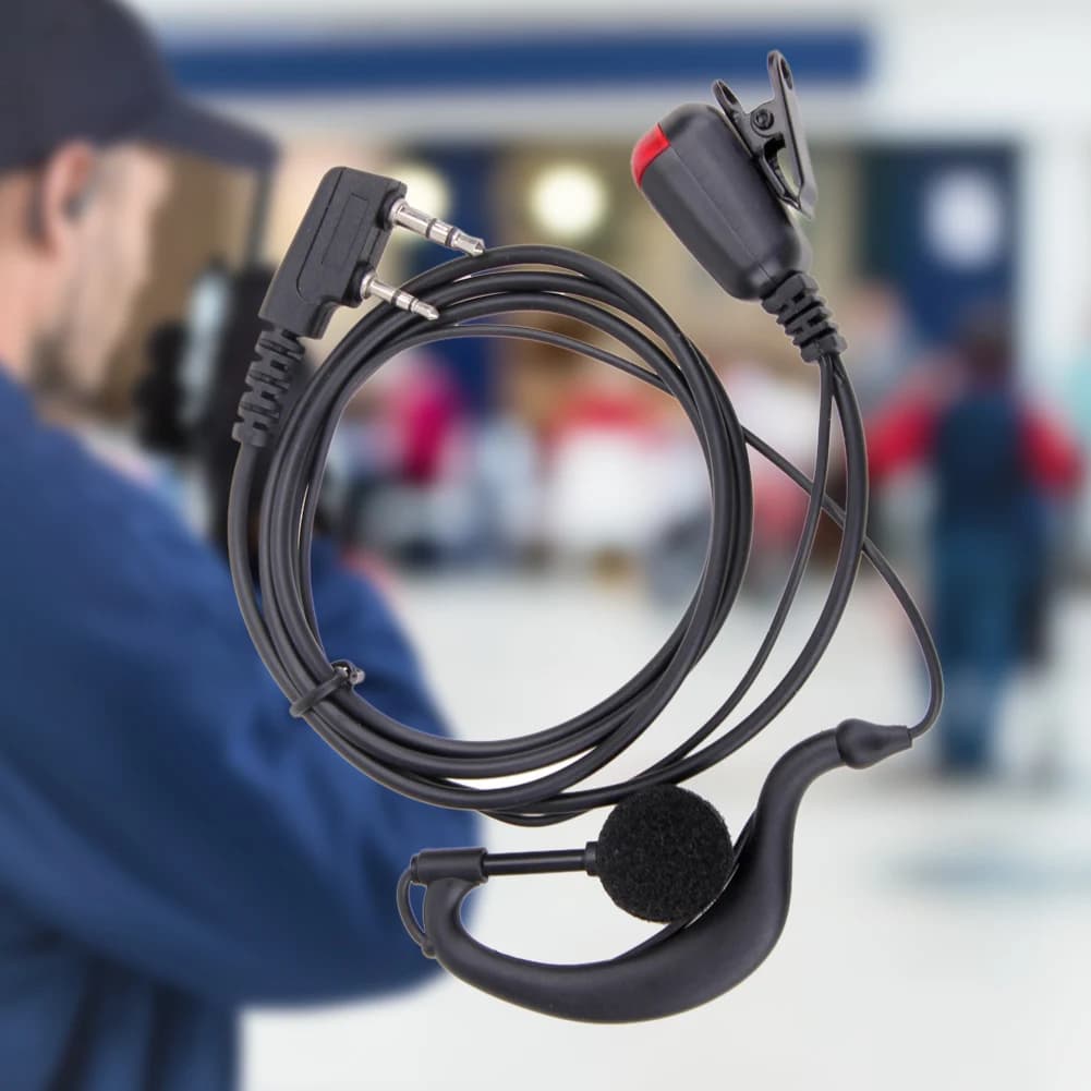 Auricolare per Walkie Talkie a 2 Pin, Cuffie Multifunzionali a Forma di G, Accessori per la Privacy per Radio Bidirezionale