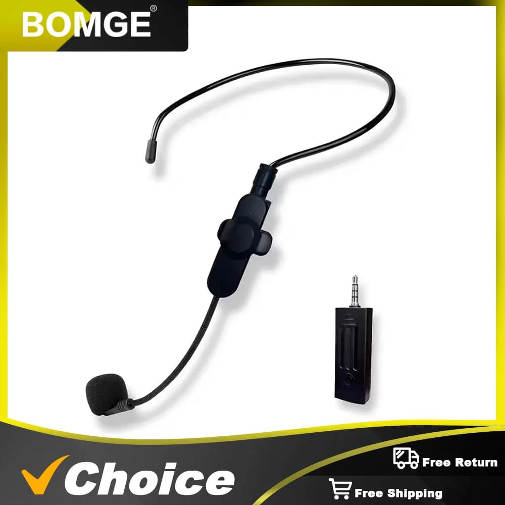 Sistema microfonico wireless, portata 160 piedi, doppi microfoni auricolari wireless 2.4G per amplificatore altoparlante karaoke Sistema PA Insegnamento yoga