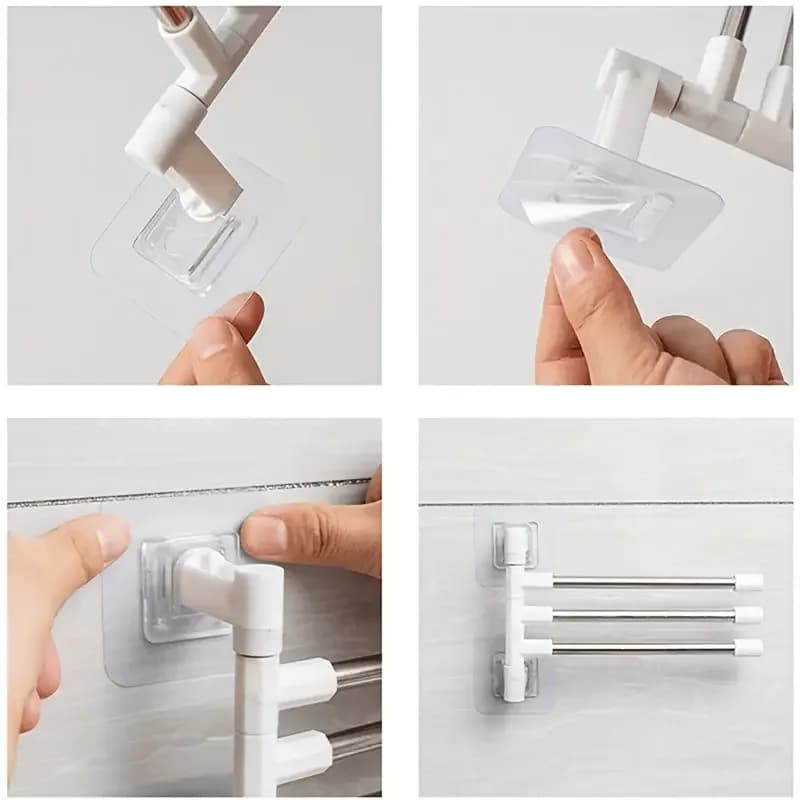 Portasciugamani Accessori per il bagno Portasciugamani girevole Spazio in alluminio Appeso a 5 barre Appendiabiti da parete Accessori per camper