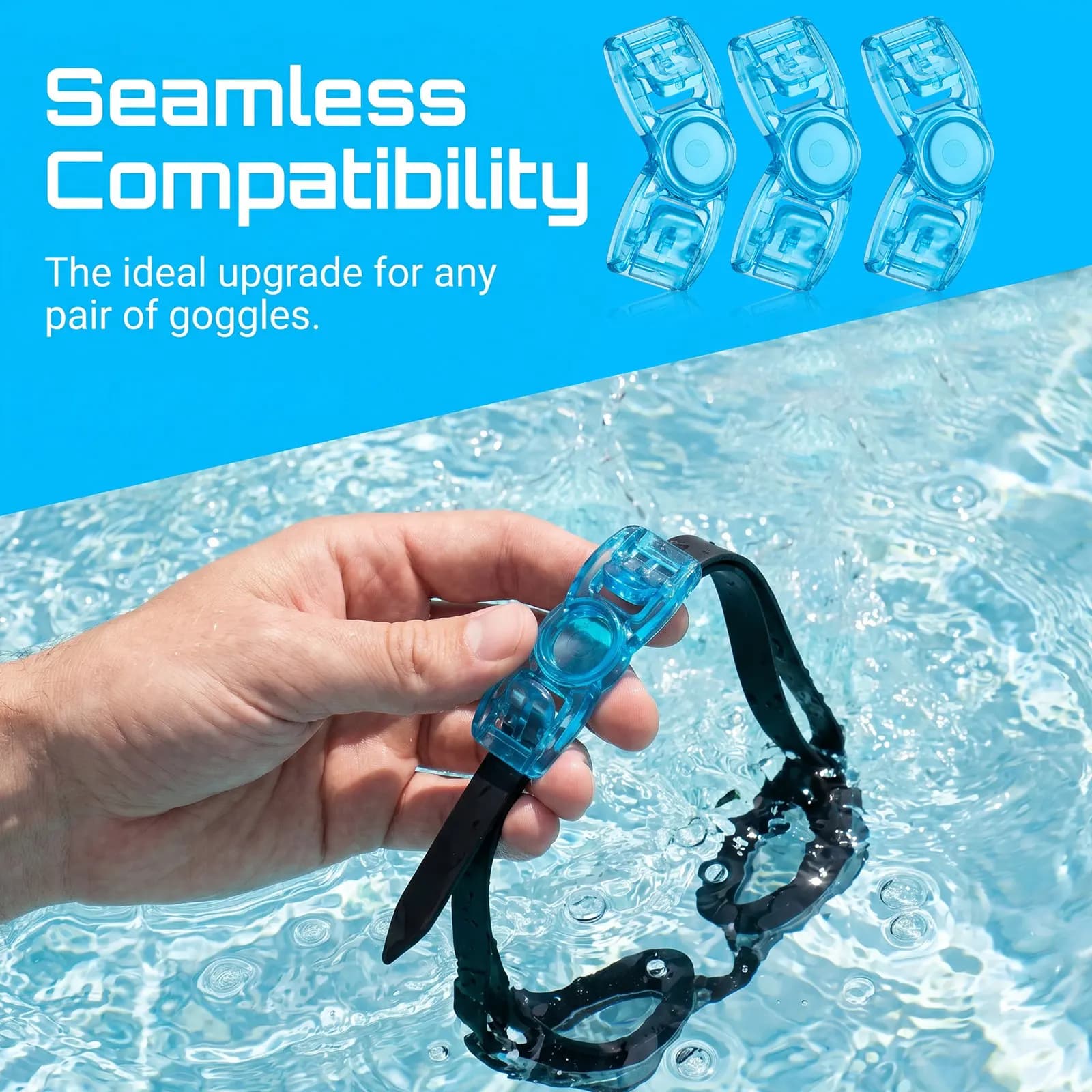 4Pcs Universal Swimming Goggles Buckles Plastic Clip-on Strap Adjustment Locks Replacement Head Strap Buttons Black
