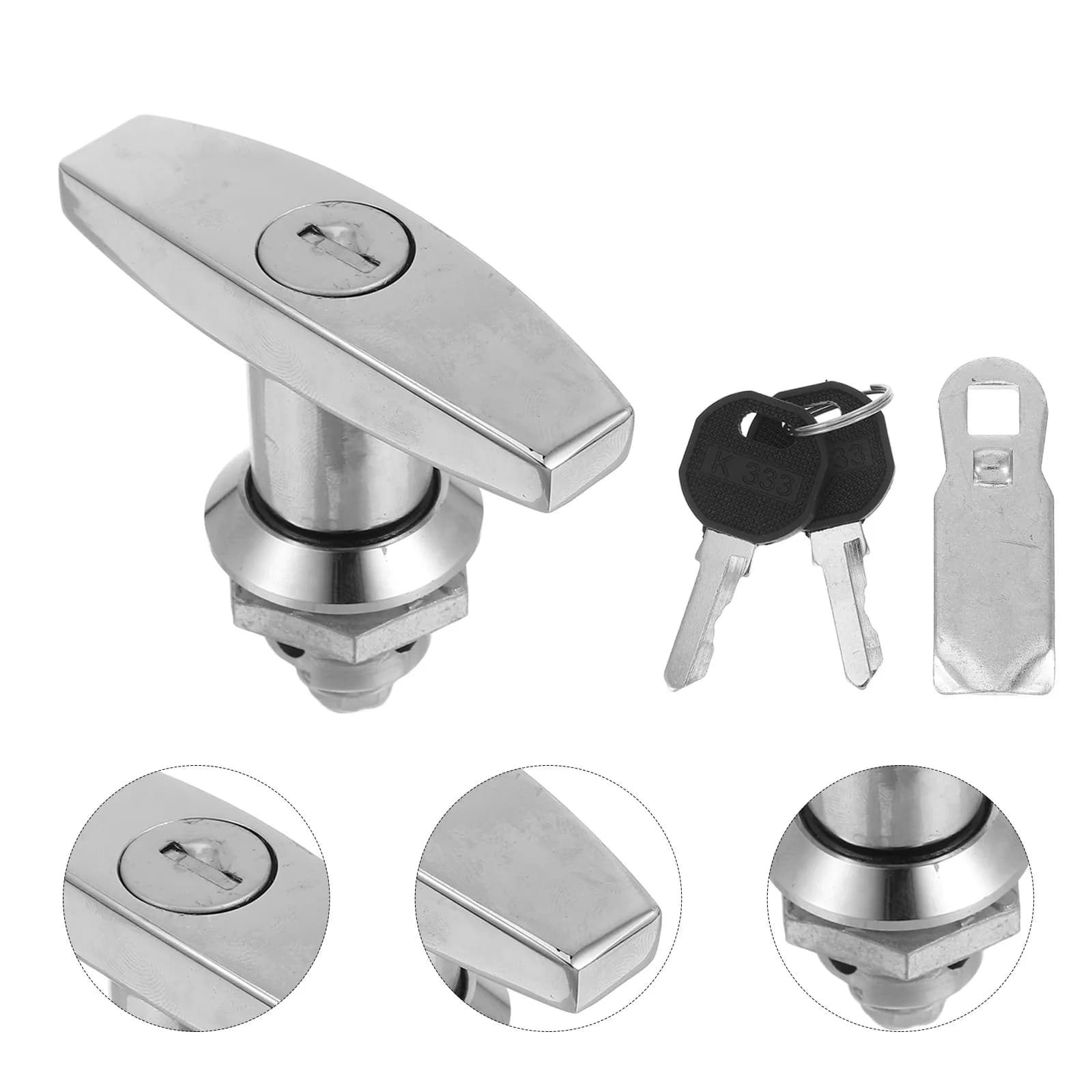 T-Handle Lock with Keys Heavy Duty Cabinet Door Lock Distribution Box Mailbox Toolbox Filing Drawer Rv Storage Replacement