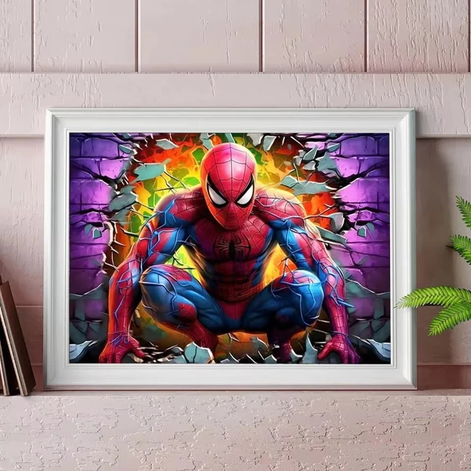 Pittura Diamantata Ricamo Spider-Man Punto Croce 5D Fai da Te Pittura Completa Rotonda Quadrata Cartone Animato Mosaico Nuovo Arrivo