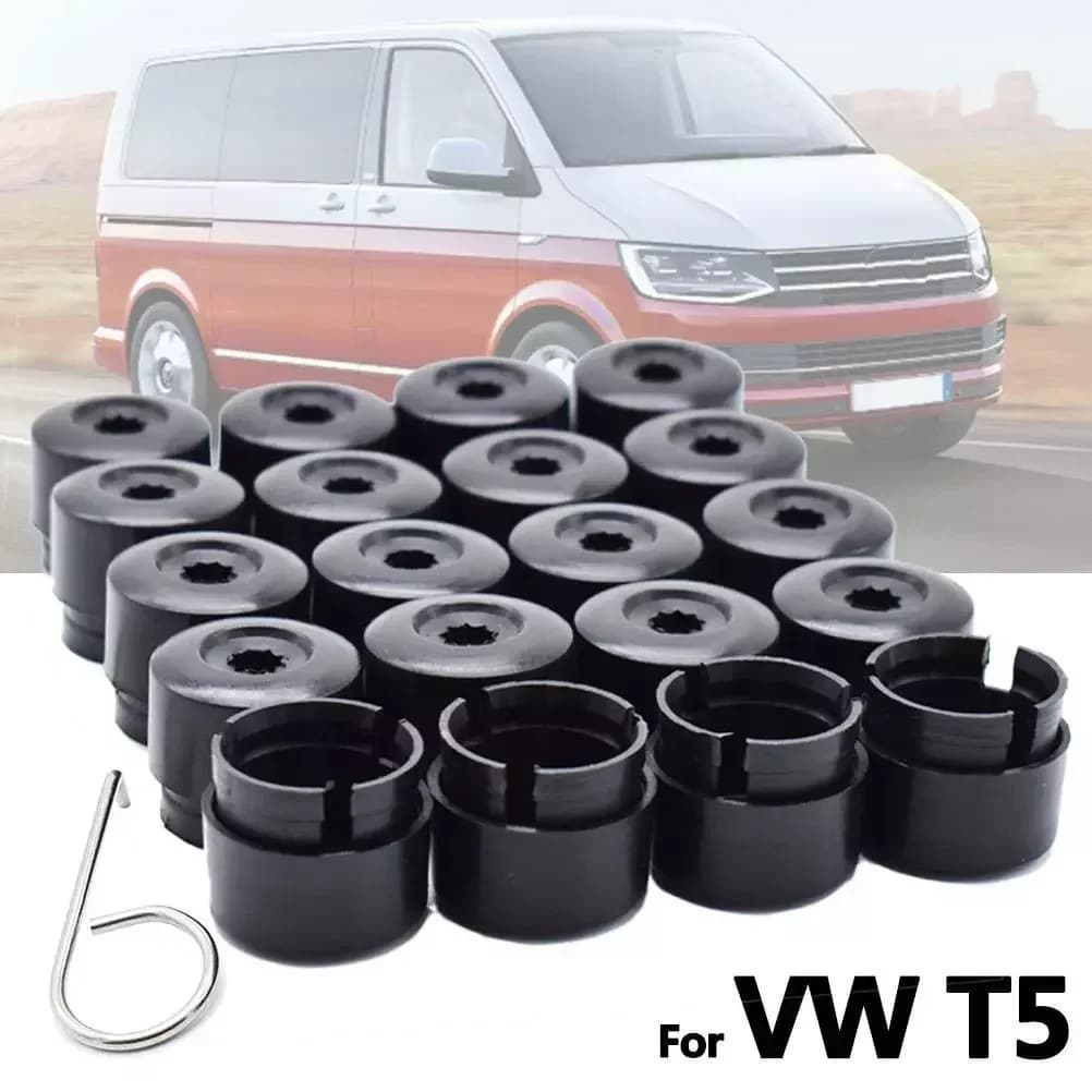 20 Pz Dado Wheel Bolt Head Covers 19mm Black + Tool For VW Transporter T5 T6 2003 2004 2005 2006 2007 2008-2020 Auto