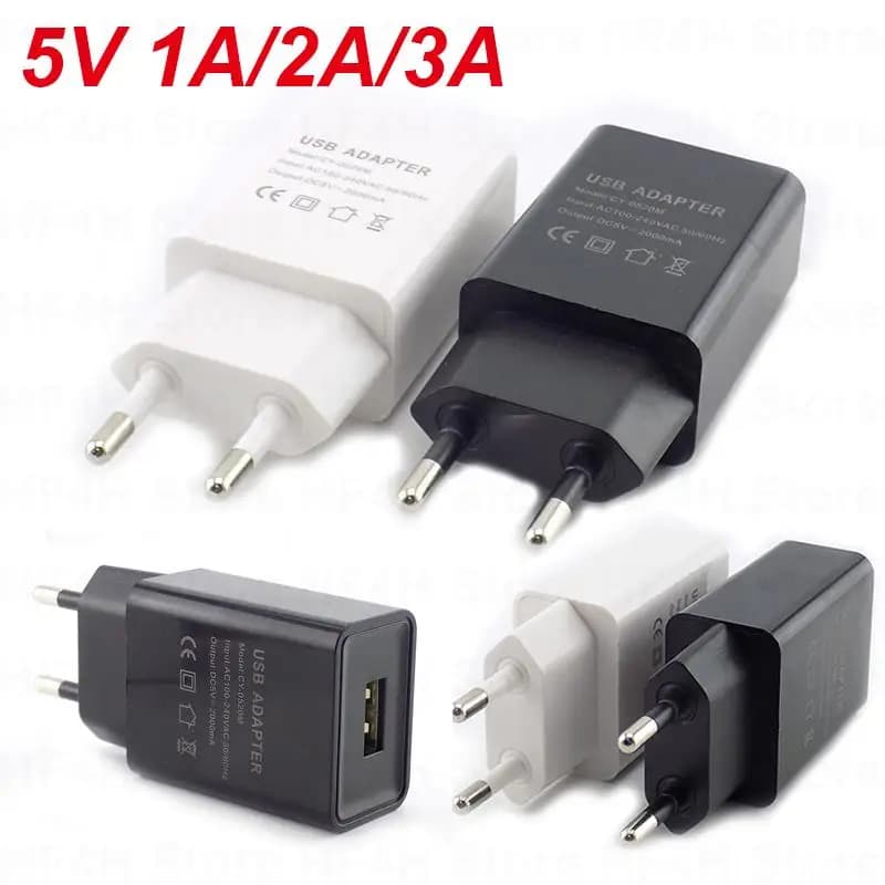 Spina USB UE AC 5V 1A 2A 3A Caricatore da muro Adattatore di alimentazione da viaggio portatile universale Ricarica da tavolo Power Bank B4