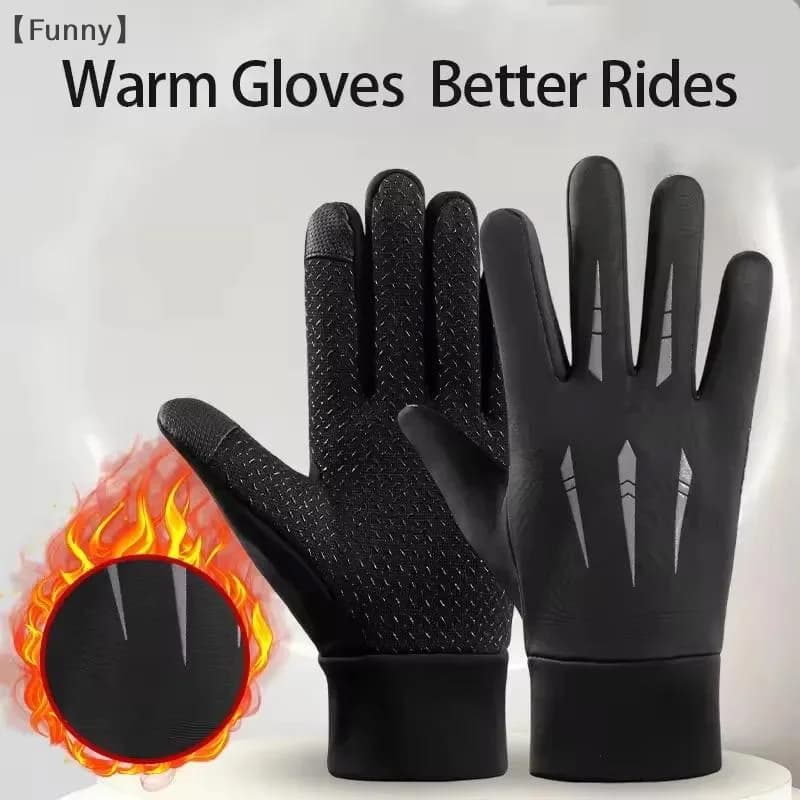 Men's Warm Gloves Winter Motorcycle Windproof Gloves Fishing anti-slip gloves with hydro-repellent takeaway touch screen