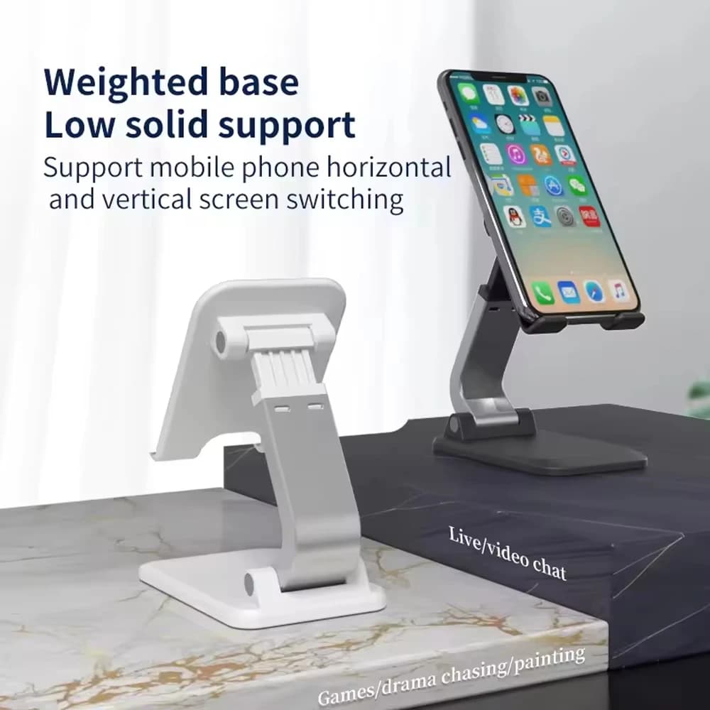 Supporto Pieghevole in ABS per Telefono e Tablet, Portatile per iPad, iPhone 13, X e Smartphone