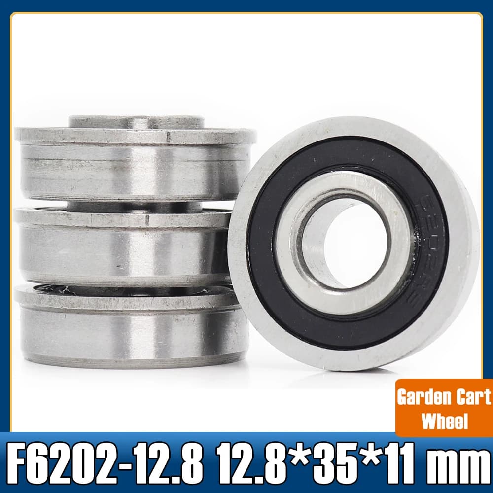 F6202 F6202RS cuscinetto F6202-12.8-2RS 12.8*35*11mm (4 pezzi) flangia cuscinetti a sfera F6202-RS carrello da giardino cuscinetto ruota