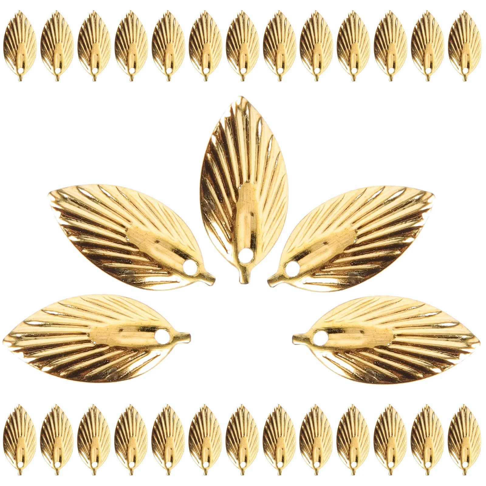 200Pcs Wear Resistant Metal Leaf Charms DIY Jewelry Making Supplies Necklace Bracelet Earring Pendant Leaf Charms Bulk