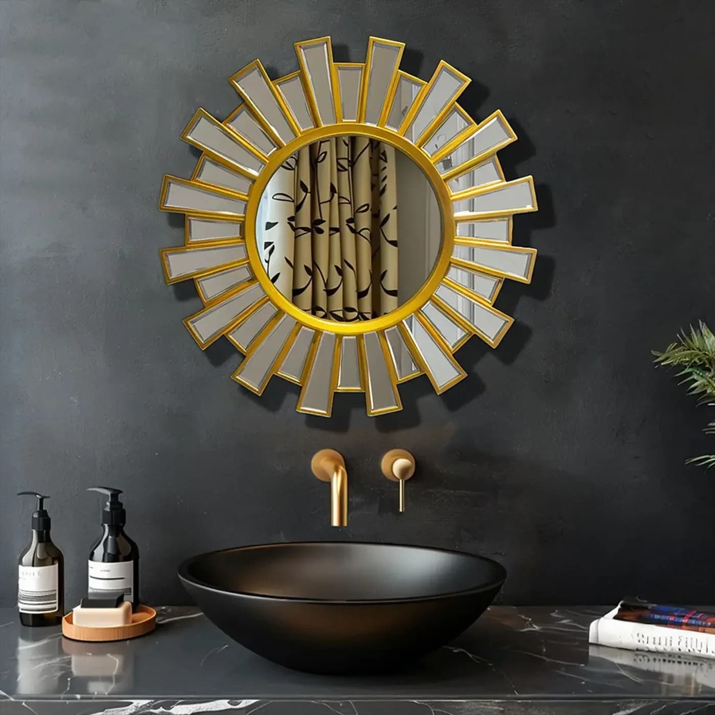 Specchio decorativo per caminetto di ristorante europeo, occhiali da sole in vetro, specchio da bagno per veranda