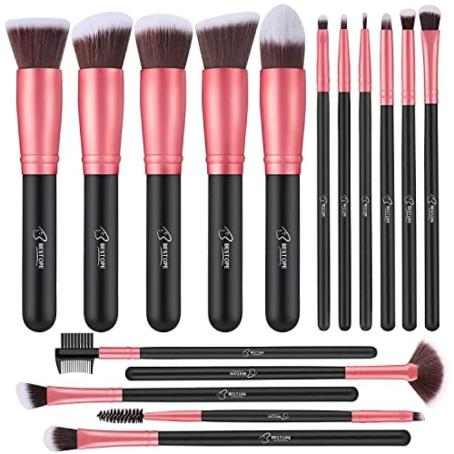 Set of 16 Pieces Makeup Brushes, Background Brush, Premium Synthetic Brushes for Cypria and Corrector