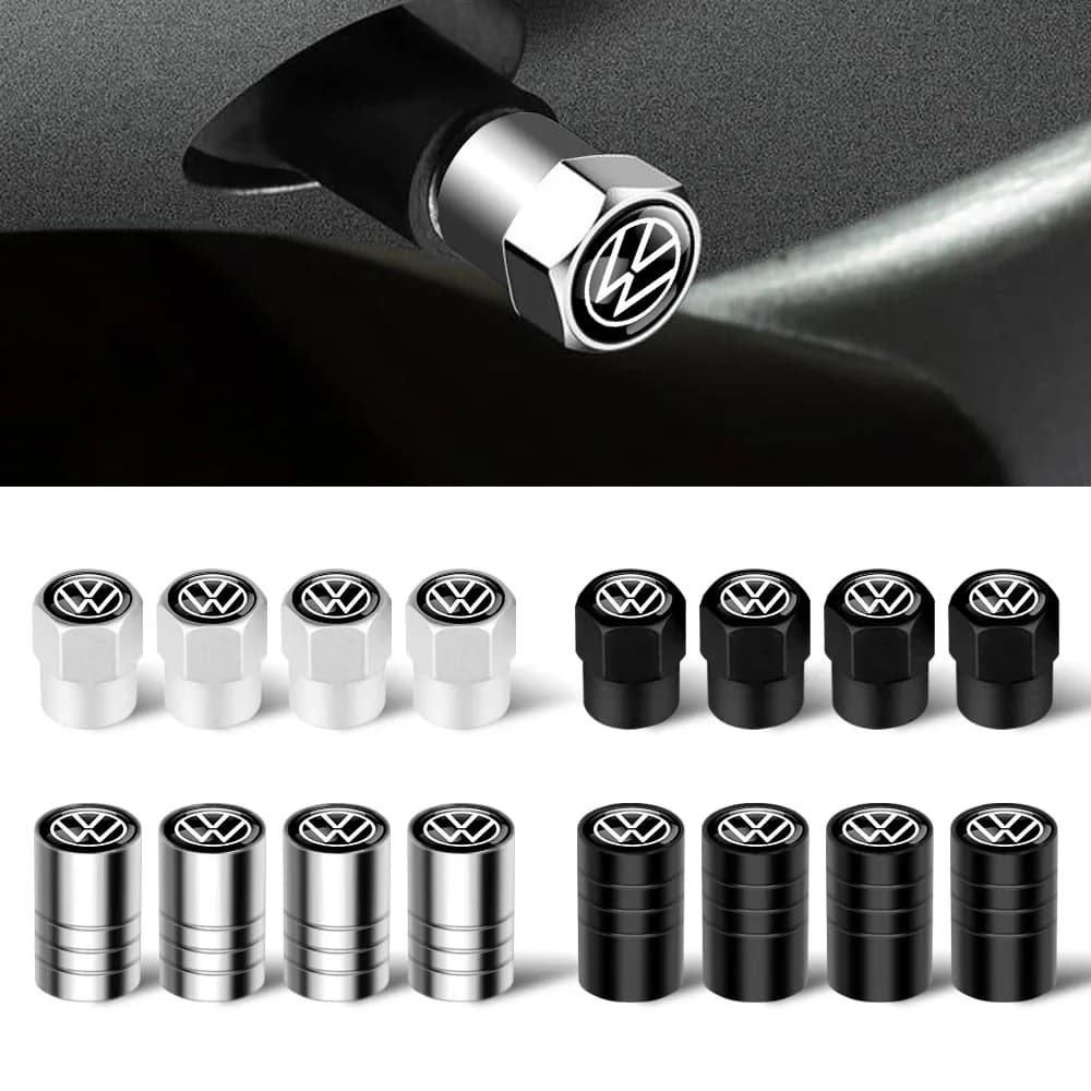 4 pcs wheel cover for car tires, protection for wheel stems, compatible with Volkswagen Golf 4 mk5 Passat b8 b5 VW Sharan Polo 6R Tiguan Rline