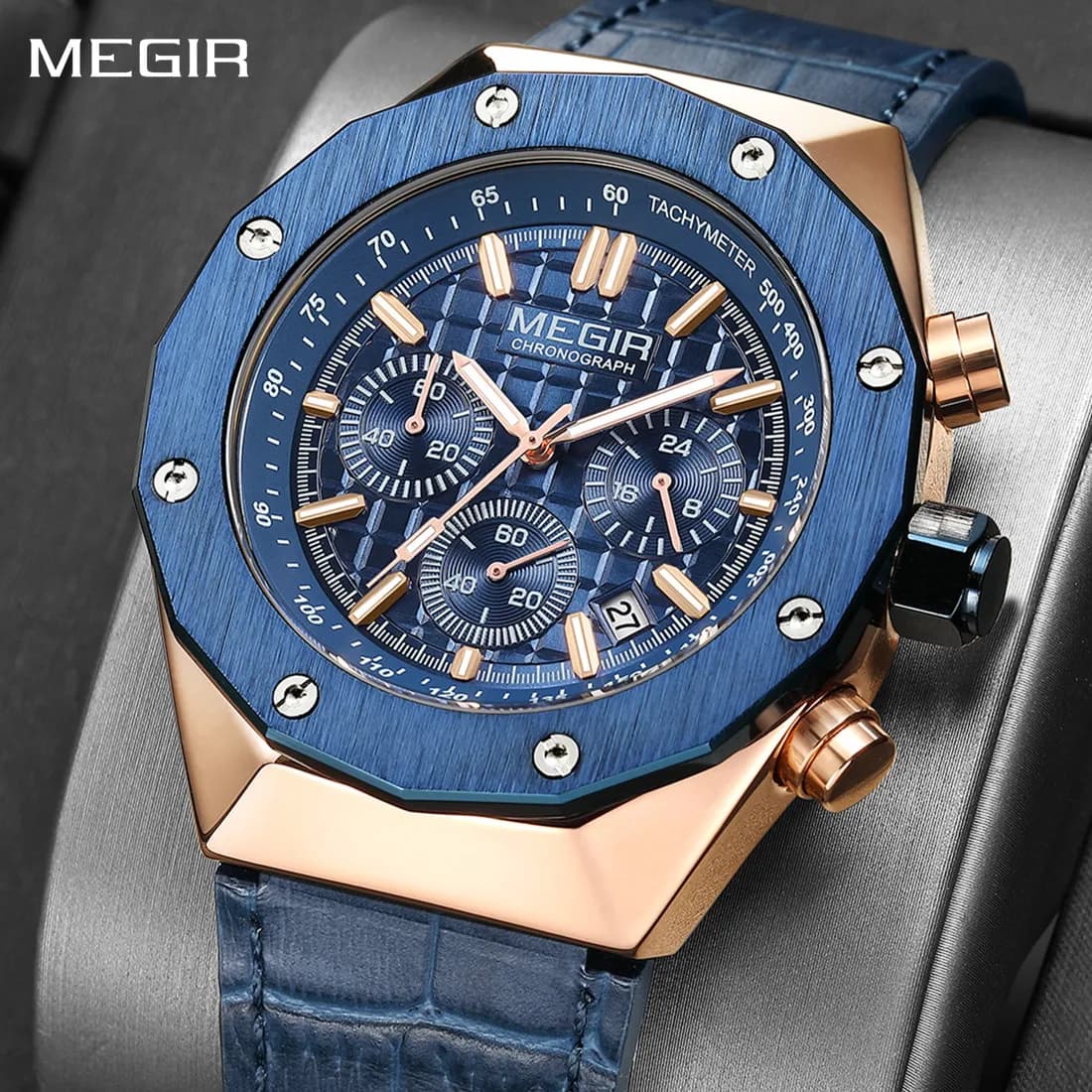 MEGIR Relogio Masculino Luxury Business Men Orologi sportivi Cronografo Moda Militare Orologio da polso al quarzo Casual Data Orologio 2213
