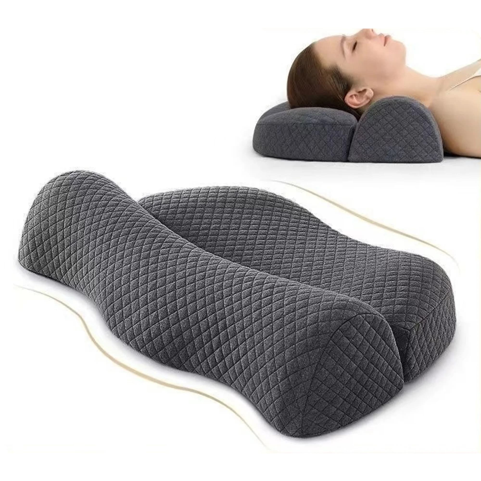 Cuscino cervicale per il collo Cuscino per dormire ortopedico ergonomico Cuscini da letto per alleviare il dolore in memory foam cilindrico per il sonno laterale