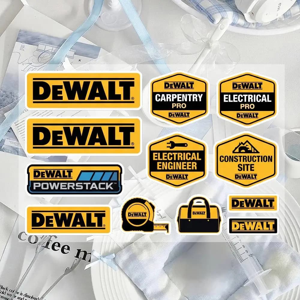 For DEWALT Reflective Motorcycle Stickers Waterproof Vinyl Decals For Motorbike Helmet Fuel Tank Bike